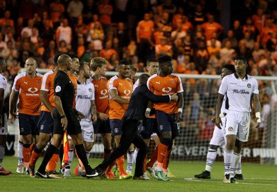 160816 - Luton Town vs Newport County - SKY Bet League 2 -Tempers flare at the final whistle