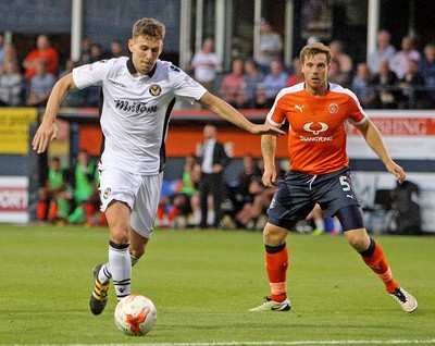 160816 - Luton Town vs Newport County - SKY Bet League 2 -Mark Randall of Newport in action