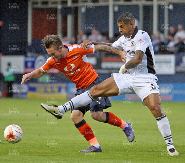 160816 - Luton Town vs Newport County - SKY Bet League 2 -Joss Labadie of Newport battles away in midfield