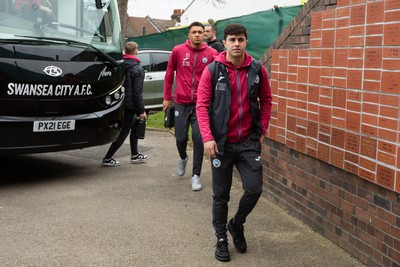 040323 - Luton Town v Swansea City - Sky Bet Championship - Swansea City squad arrives at Kenilworth Road