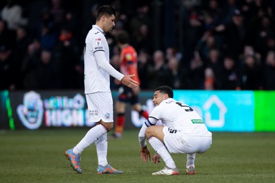 040323 - Luton Town v Swansea City - Sky Bet Championship - Ben Cabango of Swansea City gestures