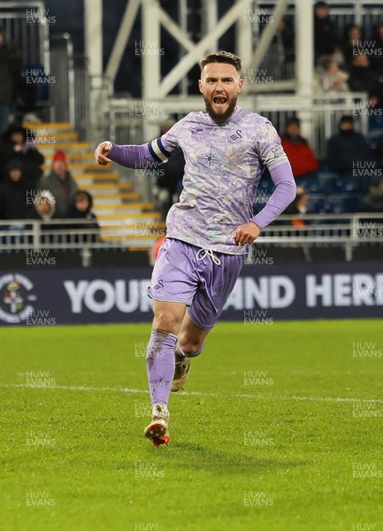 071224 Luton Town v Swansea City, EFL Sky Bet Championship - Matt Grimes of Swansea City celebrates after scoring the goal to make it 1-1