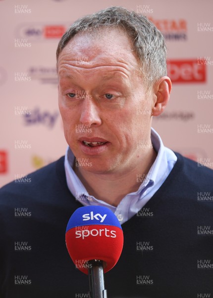 130321 - Luton Town v Swansea City - Sky Bet Championship - Swansea City manager Steve Cooper interviewed after the game