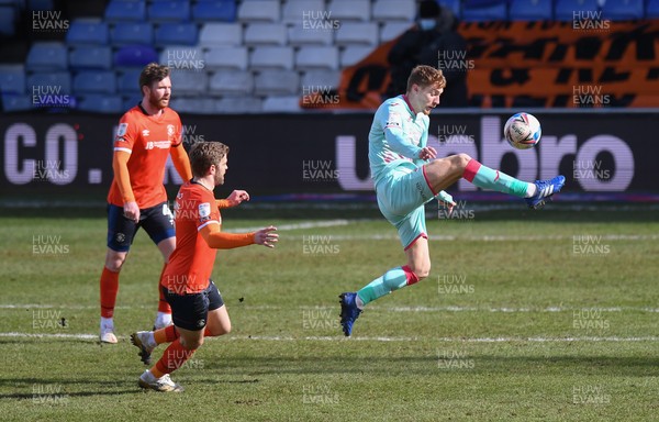130321 - Luton Town v Swansea City - Sky Bet Championship - Jay Fulton of Swansea City in action during this afternoon's game