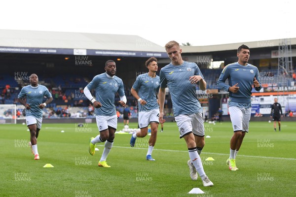 180921 - Luton Town v Swansea City - Sky Bet Championship - Players warming up