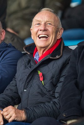 241026 - Cardiff v Bridgend Ravens - Super Rygbi Cymru (SRC) -  WRU chairman Lyndon Faulkner watches the game from the stand
