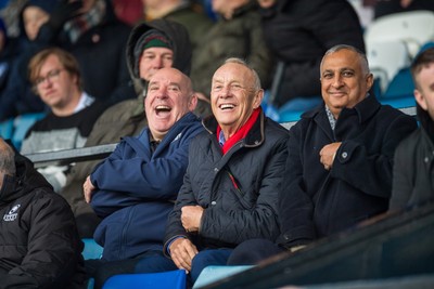241026 - Cardiff v Bridgend Ravens - Super Rygbi Cymru (SRC) -  WRU chairman Lyndon Faulkner watches the game from the stand