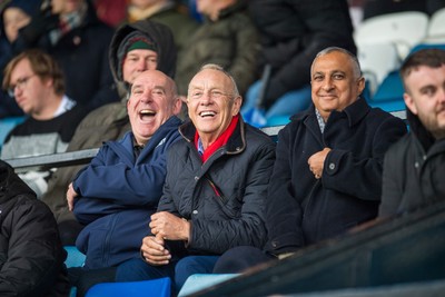 241026 - Cardiff v Bridgend Ravens - Super Rygbi Cymru (SRC) -  WRU chairman Lyndon Faulkner watches the game from the stand