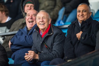 241026 - Cardiff v Bridgend Ravens - Super Rygbi Cymru (SRC) -  WRU chairman Lyndon Faulkner watches the game from the stand