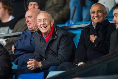 241026 - Cardiff v Bridgend Ravens - Super Rygbi Cymru (SRC) -  WRU chairman Lyndon Faulkner watches the game from the stand