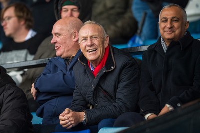 241026 - Cardiff v Bridgend Ravens - Super Rygbi Cymru (SRC) -  WRU chairman Lyndon Faulkner watches the game from the stand
