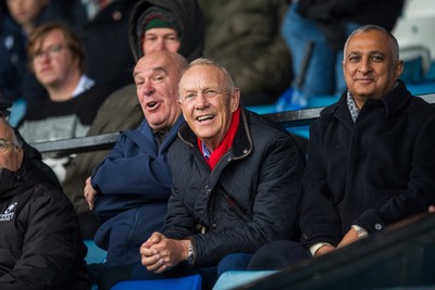 241026 - Cardiff v Bridgend Ravens - Super Rygbi Cymru (SRC) -  WRU chairman Lyndon Faulkner watches the game from the stand