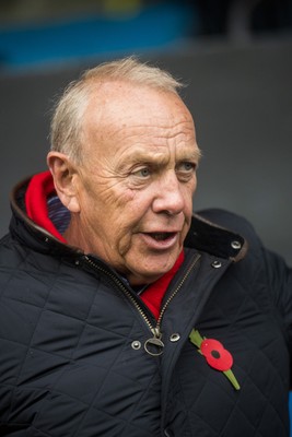 241026 - Cardiff v Bridgend Ravens - Super Rygbi Cymru (SRC) -  WRU chairman Lyndon Faulkner watches the game from the stand