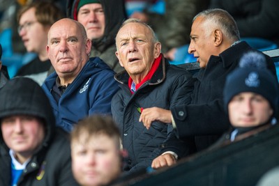 241026 - Cardiff v Bridgend Ravens - Super Rygbi Cymru (SRC) -  WRU chairman Lyndon Faulkner watches the game from the stand
