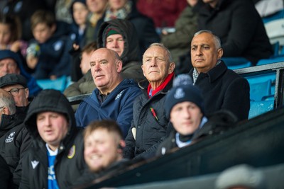 241026 - Cardiff v Bridgend Ravens - Super Rygbi Cymru (SRC) -  WRU chairman Lyndon Faulkner watches the game from the stand