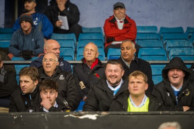 241026 - Cardiff v Bridgend Ravens - Super Rygbi Cymru (SRC) -  WRU chairman Lyndon Faulkner watches the game from the stand