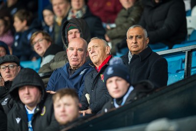 241026 - Cardiff v Bridgend Ravens - Super Rygbi Cymru (SRC) -  WRU chairman Lyndon Faulkner watches the game from the stand