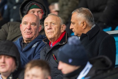 241026 - Cardiff v Bridgend Ravens - Super Rygbi Cymru (SRC) -  WRU chairman Lyndon Faulkner watches the game from the stand