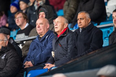 241026 - Cardiff v Bridgend Ravens - Super Rygbi Cymru (SRC) -  WRU chairman Lyndon Faulkner watches the game from the stand