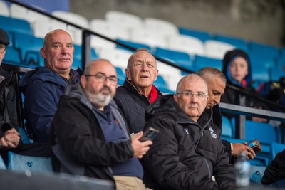 241026 - Cardiff v Bridgend Ravens - Super Rygbi Cymru (SRC) -  WRU chairman Lyndon Faulkner watches the game from the stand