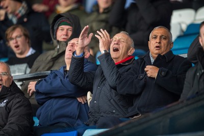 241026 - Cardiff v Bridgend Ravens - Super Rygbi Cymru (SRC) -  WRU chairman Lyndon Faulkner watches the game from the stand