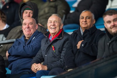 241026 - Cardiff v Bridgend Ravens - Super Rygbi Cymru (SRC) -  WRU chairman Lyndon Faulkner watches the game from the stand