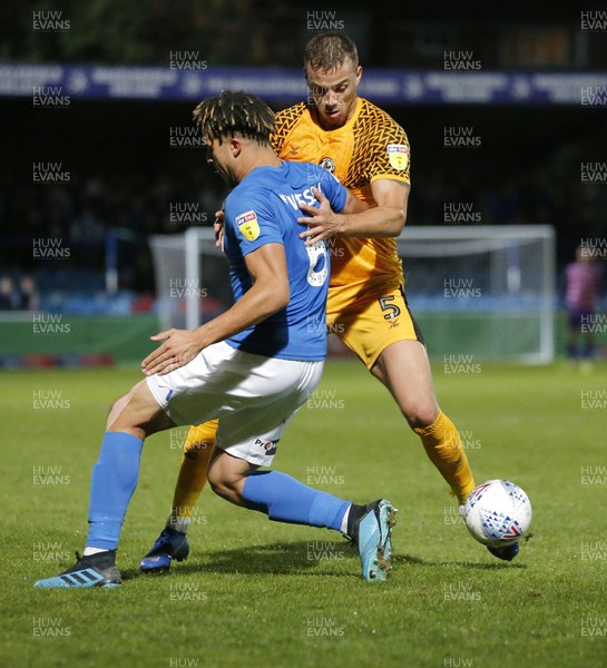 170919 - Macclesfield Town v Newport County - League 2 - Theo Vassell of Macclesfield Town and Kyle Howkins of Newport County 