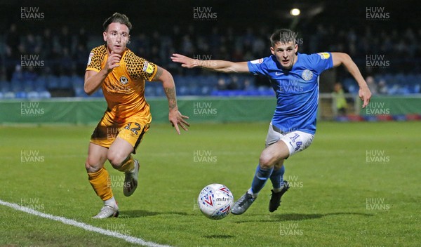 170919 - Macclesfield Town v Newport County - League 2 -  Danny McNamara of Newport County and Connor Kirby of Macclesfield Town 