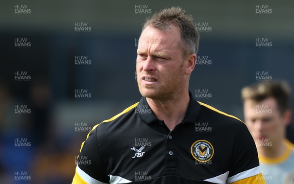 220419 - Macclesfield Town v Newport County, Sky Bet League 2 - Newport County manager Michael Flynn at the start of the match