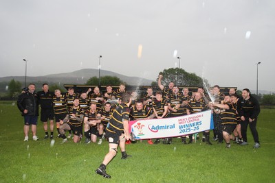 020526 - Maesteg RFC - Admiral National League 4 West Central Trophy Presentation - Maesteg RFC players celebrate winning their league 
