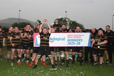 020526 - Maesteg RFC - Admiral National League 4 West Central Trophy Presentation - Maesteg RFC players celebrate winning their league 