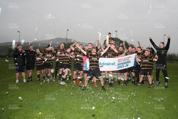 020526 - Maesteg RFC - Admiral National League 4 West Central Trophy Presentation - Maesteg RFC players celebrate winning their league 