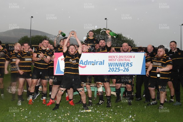 020526 - Maesteg RFC - Admiral National League 4 West Central Trophy Presentation - Maesteg RFC players celebrate winning their league 