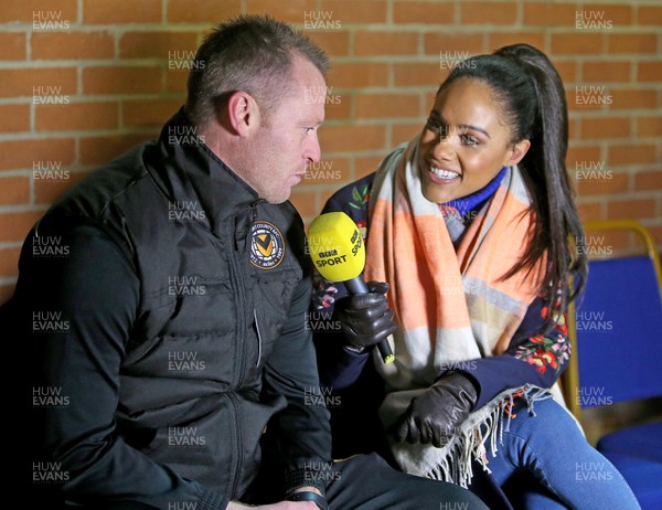 291119 - Maldon & Tiptree FC v Newport County FC - Emirates FA Cup Second Round -  Newport manager Michael Flynn is interviewed by BBC�s Alex Scott