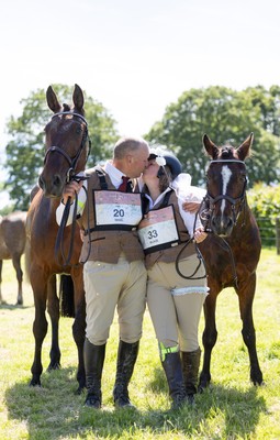 130626 - Man v Horse, Llanwrytd Wells - Newly married Nigel and Saffron Griffin, who married before the start of the race at the end of annual Man v Horse Race held at Llanwrytd Well, Powys, Wales