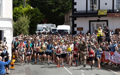 130626 - Man v Horse, Llanwrytd Wells - Competitors make their way around the course during the annual Man v Horse Race held at Llanwrytd Well, Powys, Wales