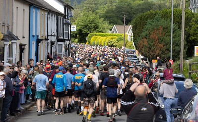 130626 - Man v Horse, Llanwrytd Wells - Competitors make their way around the course during the annual Man v Horse Race held at Llanwrytd Well, Powys, Wales