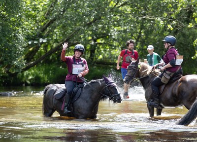 130626 - Man v Horse, Llanwrytd Wells - Competitors make their way around the course during the annual Man v Horse Race held at Llanwrytd Well, Powys, Wales