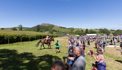 130626 - Man v Horse, Llanwrytd Wells - Competitors make their way around the course during the annual Man v Horse Race held at Llanwrytd Well, Powys, Wales
