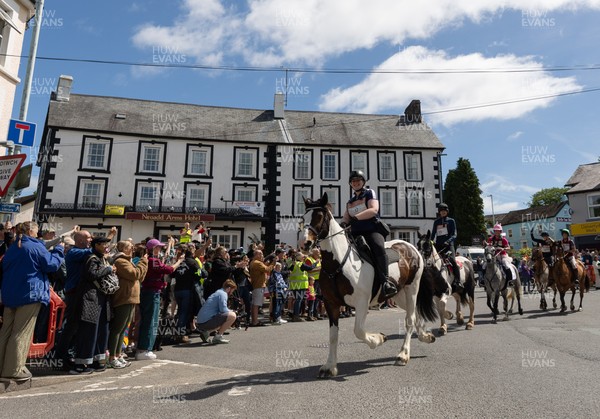 130626 - Man v Horse, Llanwrytd Wells - Riders and their horses set off at the start of  the annual Man v Horse Race held at Llanwrytd Well, Powys, Wales