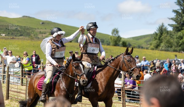 130626 - Man v Horse, Llanwrytd Wells - Newly married Nigel and Saffron Griffin, who married before the start of the race at the end of annual Man v Horse Race held at Llanwrytd Well, Powys, Wales