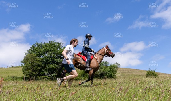 130626 - Man v Horse, Llanwrytd Wells - Competitors make their way around the course during the annual Man v Horse Race held at Llanwrytd Well, Powys, Wales