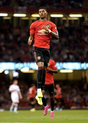 030819 - Manchester United v AC Milan - International Champions Cup - Marcus Rashford of Manchester United celebrates scoring goal