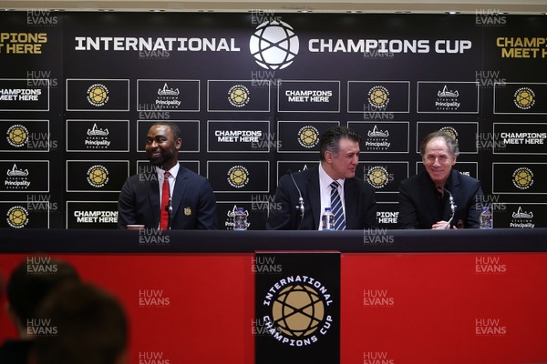 270319 - Picture shows the announcement of Manchester United v AC Milan to be held at the Principality Stadium, Cardiff on the 3rd August 2019 in the International Champions Cup - Press Conference with Andrew Cole and Franco Baresi