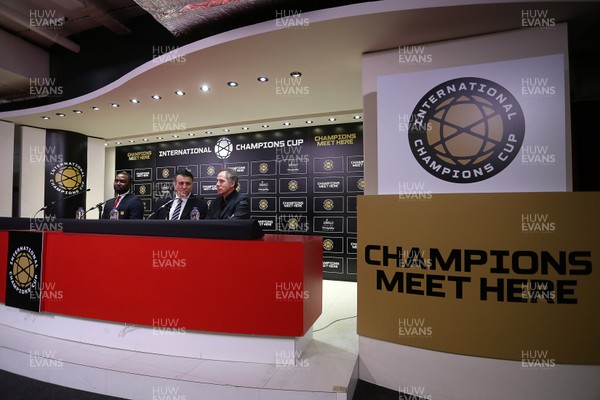 270319 - Picture shows the announcement of Manchester United v AC Milan to be held at the Principality Stadium, Cardiff on the 3rd August 2019 in the International Champions Cup - Press Conference with Andrew Cole and Franco Baresi