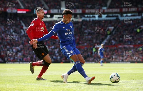 120519 - Manchester United v Cardiff City - Premier League - Josh Murphy of Cardiff City crosses the ball into the box,