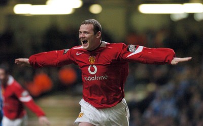 260206 - Manchester United v Wigan Athletic - Carling Cup Final - Man Utd's Wayne Rooney Celebrates his second