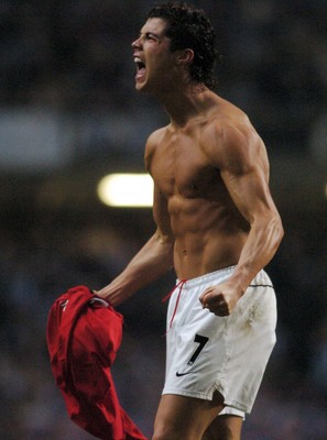 260206 - Manchester United v Wigan Athletic - Carling Cup Final - Man Utd's Cristiano Ronaldo celebrates goal