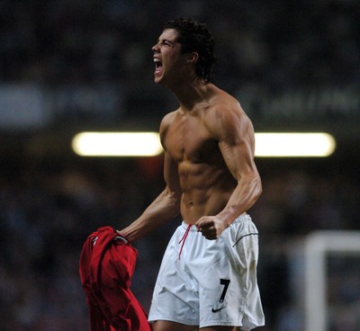 260206 - Manchester United v Wigan Athletic - Carling Cup Final - Man Utd's Cristiano Ronaldo celebrates goal