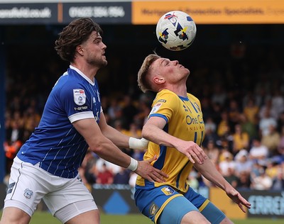 020526 - Mansfield Town v Cardiff City - Sky Bet League 1 - Ollie Tanner of Cardiff and Will Evans of Mansfield